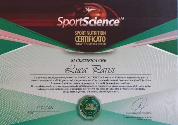 certificazione sport nutrition